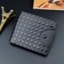 New men's wallet men's short fashion open wallet casual trend woven pattern multi-card large capacity wallet 2021