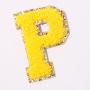 Stock Yellow New Self Adhesive 3M Backing Multi Color Chenille Letter DIY Gift Clothing Bag Patches Custom Embroidery Alphabet