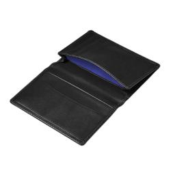 Full grain leather name card case bifold leather credit card case for men