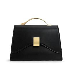 Fashion Elegant Customized Logo Ladies Hand Bags Pu Vegan Leather Metal Top Handle Lock Fully Custom Luxury Womens Handbags