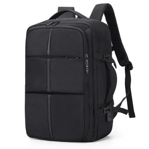 17-Inch Expandable Nylon Laptop Backpack Large 39L Capacity Customized Logo Waterproof Independent Shoe Compartment Computer Bag