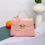 Ladies Korean Retro Fashionable Minimalist Handbag Small Square Bag with Single Strap and Chain Decoration Portable