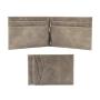 Custom zip pocket travel men genuine leather money bag purse leather wallet with money clip