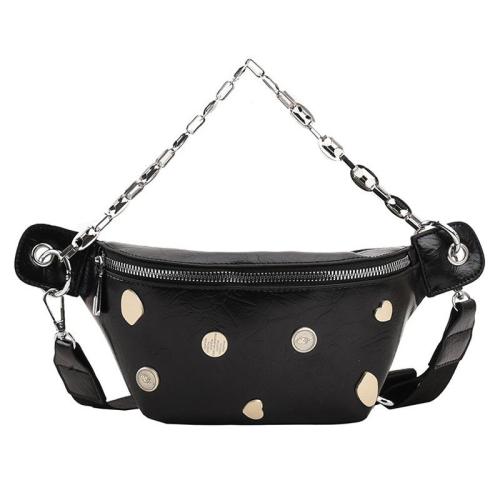 HR604 Women Chest Bag New Fashion Personalized Chain Hardware Decoration Girls' One Shoulder Crossbody Bag Versatile Waist Bag