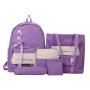 Custom male and female students backpack canvas travel water cup portable decorative zipper niche design plus logo