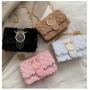 ZR021 Deer Women's Bag New Fashion Girl Simple Chain One Shoulder Lamb Chain Plush Small Square Bag Female Elegant Crossbody Bag