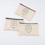 Custom Logo Printed Natural Canvas Sunglasses Pouch Makeup Cotton Zipper Cosmetic Bag