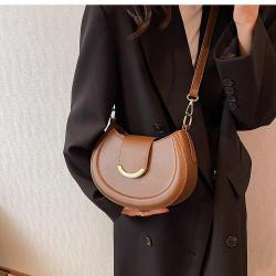 HR643 Women's Popular New Fashion Design Bag Crossbody Saddle Bag PU Single Shoulder Magnetic Button Underarm Women's Luxury Bag