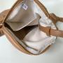 New Design  Classic Color Matching Shoulder Lightweight Soft PU Leather Handbag Pleated Side Zipper Shoulder Bag Women