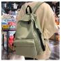ZF162 Solid Color Nylon Shoulder Bag Female High School Backpack Male College Students Schoolbag Waterproof Wear-resistant