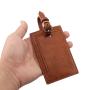 Wholesale id badge card holder leather lanyard id card holder leather luggage card holder