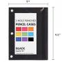 Gelory Multifunction Zipper 3-Ring Pen Pencil Pouch with Clear Window Stationery Bag Binder Case