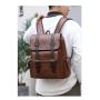 ZR145 Large-capacity Soft PU Leather Shoulder Leisure Fashion Male College and Middle School Schoolbag Computer Travel Backpack