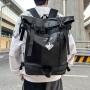 HR081 Unisex New Trend Laptop Backpack Oxford Zipper Waterproof Travel School Bag Contrast Colors Rolled Mouth Personalized Bag