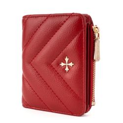 ZR618 Women's Short Wallet Fashion Girl Lovely Buckle Cross Wallet Horizontal Square Card Holder Handbag Coin Purse Zero Wallet