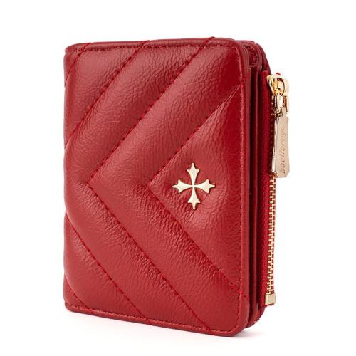 ZR618 Women's Short Wallet Fashion Girl Lovely Buckle Cross Wallet Horizontal Square Card Holder Handbag Coin Purse Zero Wallet