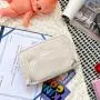 Gelory Simple Fasion Girls Large Capacity Stationery Organizer Cosmetic Bag Soft Mesh Makeup Bag