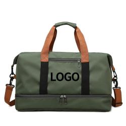 Customized Luxury Large Capacity Travel Overnight Bag with Shoe Compartment Sport Fitness Duffle Gym Bag with Yoga Mat