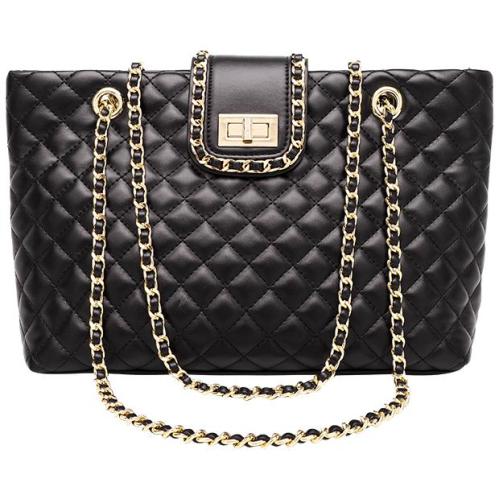 2024 New Fashion Custom PU Leather Tote Handbag Luxury Design Wear Proof With Custom Printed Logo Tote Bags