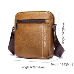 Popular casual genuine leather sling shoulder bag men's cowhide crossbody shoulder small bag mobile phone bag wholesale