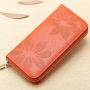 Cowhide Women Wallet Luxury Ladies Purse Pure Color Wallets Female Long Style Embossing Custom Wallet