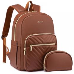 LOVEVOOK 2pcs Sets Waterproof Custom luxury vegan faux PU Laptop Bag Men Fashion Backpack Cute Travel Backpacks Purse for Women