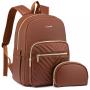 LOVEVOOK 2pcs Sets Waterproof Custom luxury vegan faux PU Laptop Bag Men Fashion Backpack Cute Travel Backpacks Purse for Women