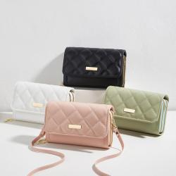 2024 new double layered embroidered mobile phone bag for women small women's shoulder crossbody bag messenger bags ladies purse