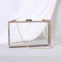 Fashion New Design Transparent Acrylic Chain Crossbody Box Bags Small Square Bags Women Evening Bags Clutches