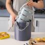 New Arrivals Portable Folding Oxford Lunch Bag Insulated Bucket Bag Round Food Carry Bag With Handle For Adults And Kids