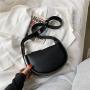 Half Moon Shape Shoulder Crossbody Bag Pure Color Woman Fashion Bag Pu Leather Bags Women Handbags Shoulder