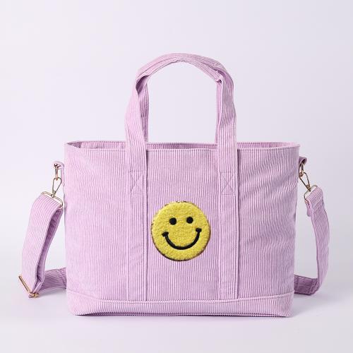 Stock M L Size Lilac Beige Pink Bucket Bag Casual  Corduroy Tote Bag for Women Girl Long Shoulder Purse fashion handbags