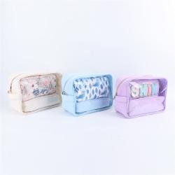 Keymay Hot Sale RTS Stock S M L XL 7 Colors Waterproof Clear Pvc Cosmetic Bag High Quality Makeup Bag Cosmetic Travel Wash Bags