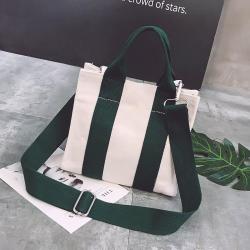 Wholesale Creative New Korean Style Recycled One Shoulder Simple Portable Diagonal Canvas Handbag Women