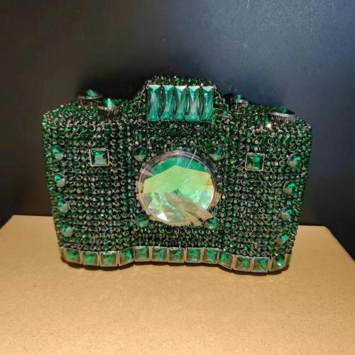 High Quality Clutch Handbag Purses Rhinestone Purse Diamond Crystal Camera-shaped Evening Bag 2024