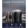OEP006 New fashion RFID Automatic Bullet Card holders Double Layer Carbon Fiber Anti-theft Card Holder Magnetic Buckle Card box
