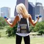 Gelory Heavy Duty Beach Swimming Gym Drawstring Nylon Mesh Bag Backpack Sports String Sack Pack with Water Bottle Holder Front Pocket