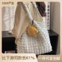 Large Capacity Korean Version Folds Cloud Puff Bag Women'S New Single Shoulder Underarm Bag Hand Canvas Shopping Bag