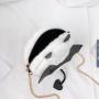 Cute flush bat design girls chain shoulder bag custom lovely fake fur women crossbody bag