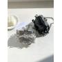Wholesale fashion mini clip chain bag Bow bead chain shoulder bag  PU leather cute lipstick bag for girl