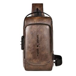 XL045 Anti-theft Luxury Daily Used Waterproof Crossbody Bag Men's Chest Bag with USB Imported Classic Shoulder Bag