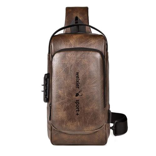XL045 Anti-theft Luxury Daily Used Waterproof Crossbody Bag Men's Chest Bag with USB Imported Classic Shoulder Bag
