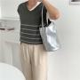New product Soft PU leather lady shoulder bag designer large capacity handbags for women luxury Simple fashion Bucket bag