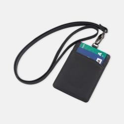 Promotion Leather Vertical Office ID Card Holder Slim Lanyard ID Badge Card Holder with Logo