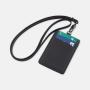 Promotion Leather Vertical Office ID Card Holder Slim Lanyard ID Badge Card Holder with Logo
