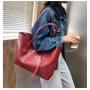 New Korean Version Of Fashion Pu Bag Foreign Trade Single Shoulder Bag Trend Large Capacity Female  Crocodile Print Tote Handbag