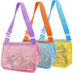 GELORY Customized Wholesale Large Capacity Colorful Beach Toy Seashell Bags Custom Zip Up Mesh Beach Bag