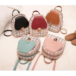 Pu Leather Zipper Crossbody Bag Wholesale Single Shoulder Bag New Fashion Plaid Backpack Ladies