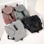 Backpack imafi bag women's 2021 new Japanese Lingge city simple fashion lattice women's backpack solid color leisure sports back