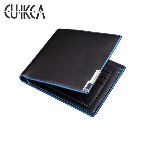 H007 Custom Logo Men's Wallets Leather Short Coin Purse Classic Credit Card Holder Business PU Leather Wallet As Gift